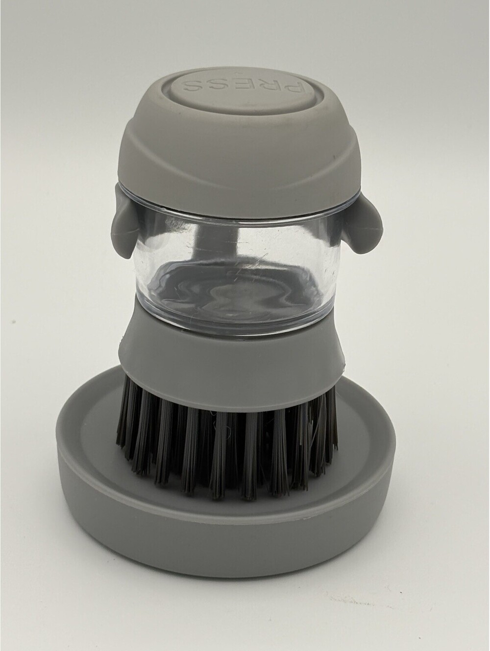 Kitchen Dish Cleaning Brush with Holder Sink Scrub Brush for Pots & Pans, Grey